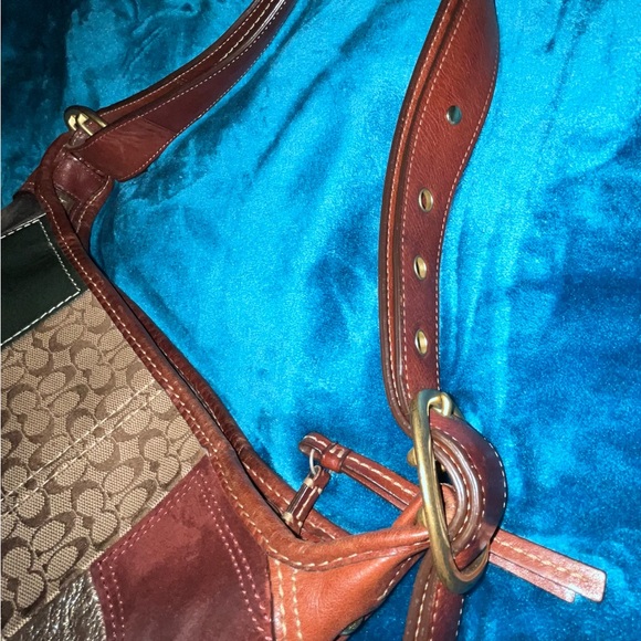 Coach Vintage Bleecker Patchwork Suede Leather Hobo Handbag & Matching Wallet - Picture 4 of 13